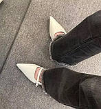 Босоніжки з закритим гострим носком жіночі стильні модні 38 р. 24 см бежеві (TFot-bez38), фото 2