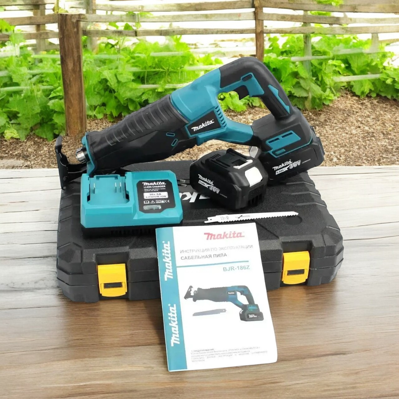 Акумуляторна сабельна пила Makita BJR186Z 36В Електроножовка з 2 акумуляторами Шабельна пила Макіта