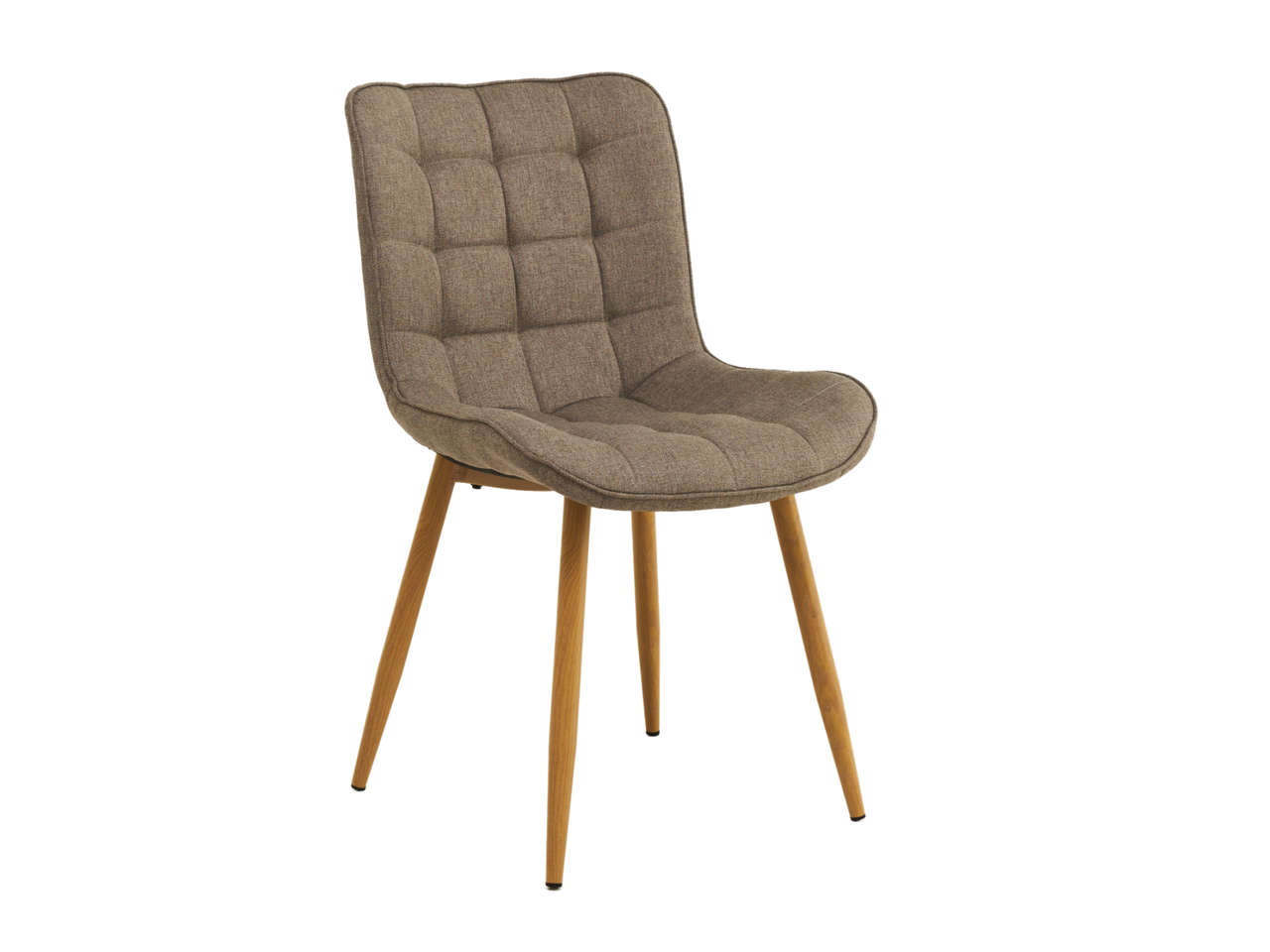 Сучасний м'який стілець тканинний кухонний обідній на металевих ніжках для кухні їдальні М-76 тауп + дуб, фото 1