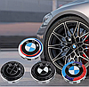 Ковпачки (заглушки) в литі диски Ювілейні 50 років BMW (БМВ) Motorsport (напис по колу) Чорно-Чорні 56 мм, фото 9