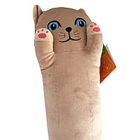 М`яка іграшка котик Бася друзяки обіймаки бежевий плюш Україна 54*13*10см (00275-41), фото 2