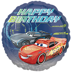 АН031 ANAGRAM-АН Коло 18" Happy Birthday - машини тачки (УП)