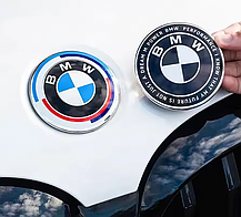 Емблема Юбилейные 50 лет BMW (БМВ) Motorsport - Триколор 82 мм, фото 6