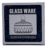 Цукерниця з кришкою кругла скляна прозора HP-4-124, фото 5