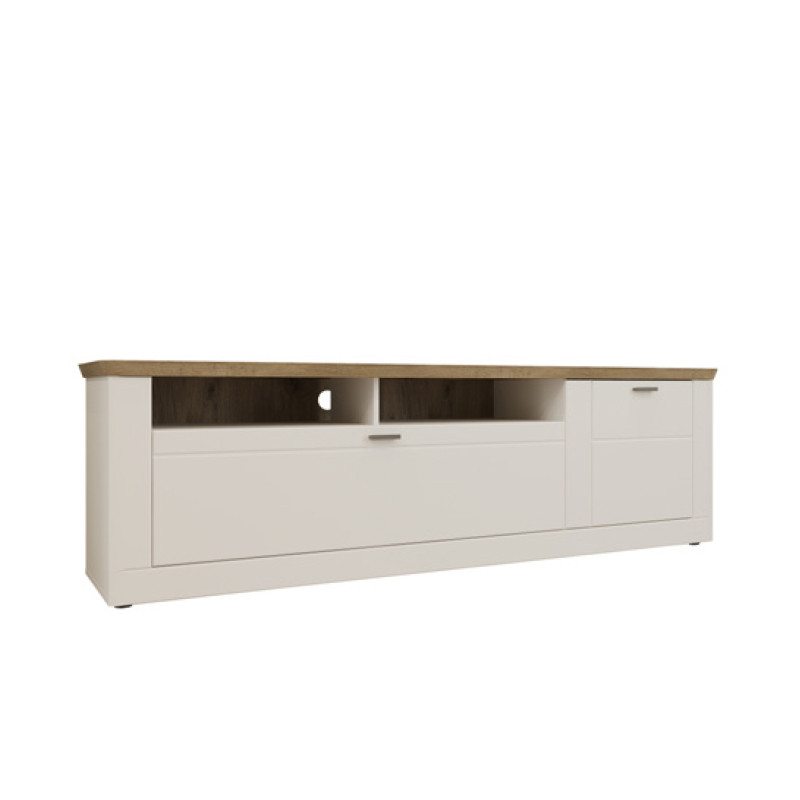 Стильна довга біла тумба під телевізор тв плазму 2 метри з шухлядою і полицями у вітальню зал Орлеан Сокме, фото 1