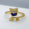 Кільце Сова з синім цирконієм; р.18+; р.19+; позолота Xuping 18К, фото 2