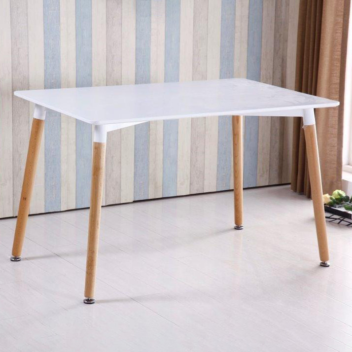 Стіл сучасний прямокутний на кухню 1200 мм Дизайнерські кухонні столи з бука та металу, фото 1