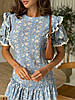 Літня жіноча квіткова сукня з льону довжина міні Smf9369, фото 8
