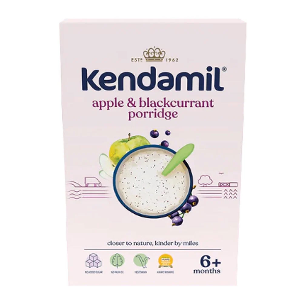 Молочна каша Kendamil з яблуком та чорною смородиною, з 6 міс., 150 г, фото 1