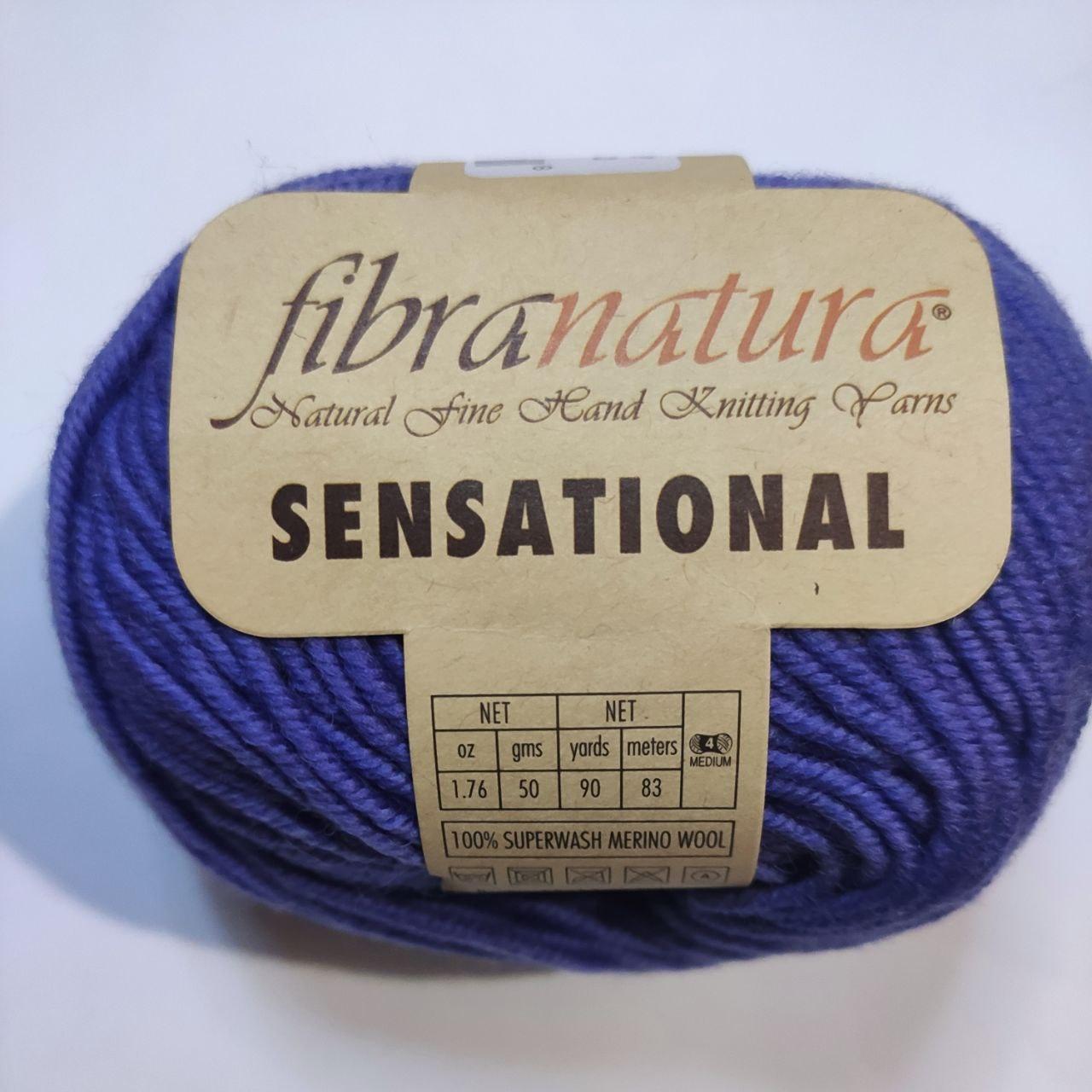 Пряжа Sensational Fibranatura Туреччина 100% супервовна 50 г-83м колір Темно-бузковий спиці 4,5-5,5 мм
