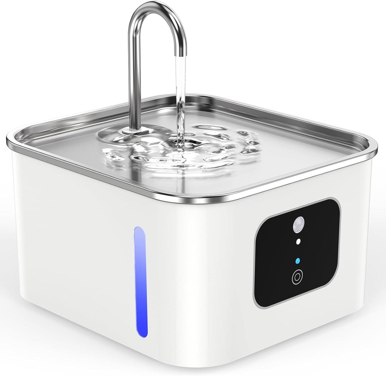 ARORY Cat Water Fountain, бездротовий Cat Water Fountain об'ємом 4 л з датчиком руху, диспенсер для води для котів ємністю 4000 мА, фото 1