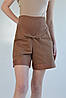 Шорти для вагітних з м’яким широким поясом Nicole бавовна двунитка мокко (розміри: 42-56), фото 6