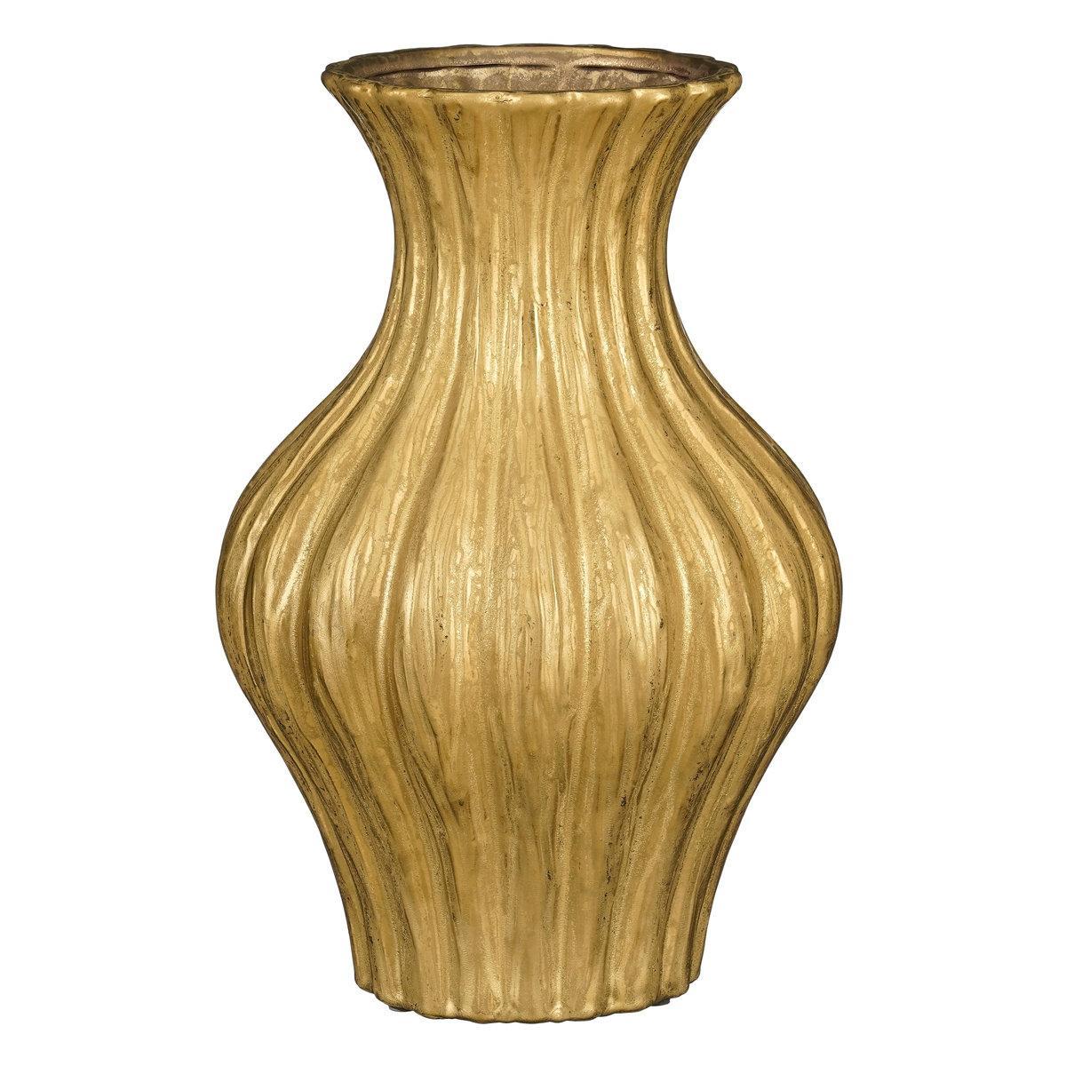Ваза з кераміки інтер'єрна в золотистому кольорі Edelman, фото 1