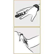 Вібронасадка на палець Adrien Lastic Touche Compact S з дротом, чорна, фото 5