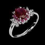 Каблучка. Натуральний рубін. Срібло 925., фото 2