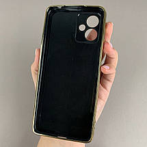 Чохол для Motorola Moto G14 чохол із золотою окантовкою на телефон моторола мото г14 чорний h7y, фото 2