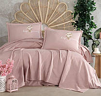 Літній комплект Clasy "Etta" з вафельним покривалом Pike простирадло дві наволочки 100% бавовна Туреччина