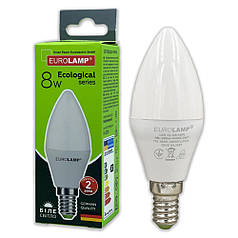 Світлодіодна лампа Eurolamp ЕСО серія "P" 8W E14 4000K LED-CL-08144(P)