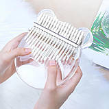 Калімба з акрилу RESTEQ, Прозора калімба Bear, тон С, Калімба на 17 язичків, Kalimba з цільним резонатором, фото 4