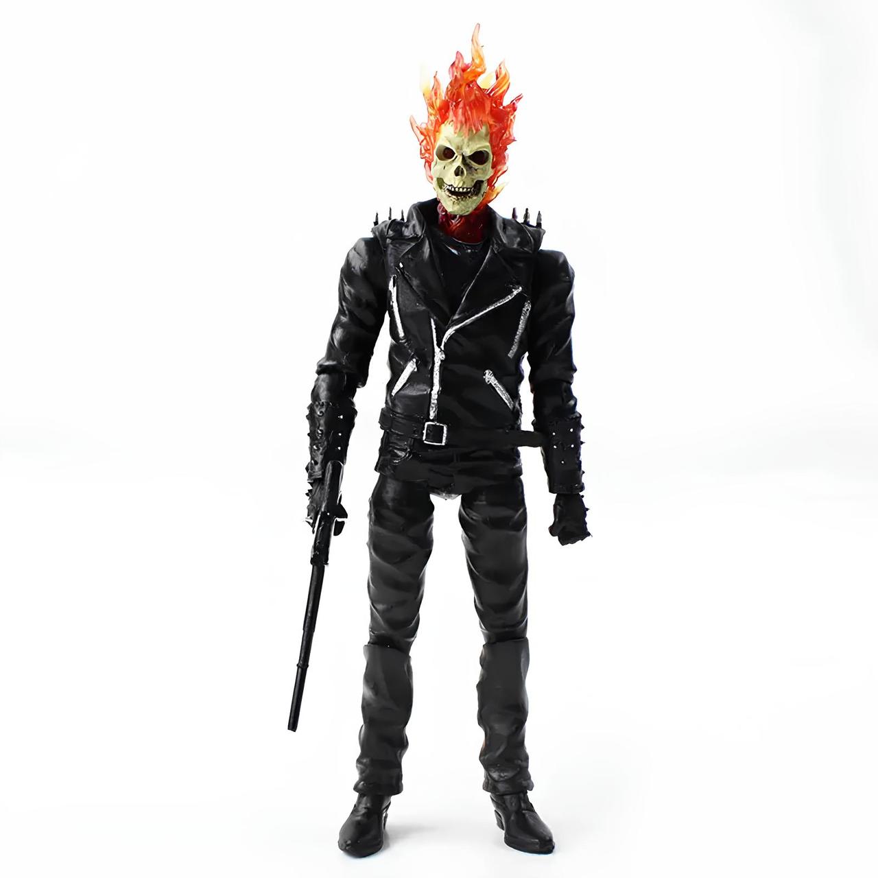 Фігурка Примарного вершника Ghost Rider RESTEQ — колекційна фігурка з фільму Marvel, 23 см, з дробовиком і рухомими елементами, фото 1
