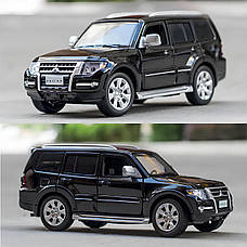 Модель автомобіля Mitsubishi Pajero з металу 1:32 — реалістична колекційна машинка з рухомими елементами та світловими ефектами, фото 4