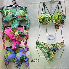 Купальник розмір 38-46 матеріал еластан колір показаний на зображенні в пакованні від 10 шт.