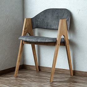 М'який стілець "Джим" з дерева та тканини в кольорі Графіт