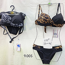 Купальник розмір 38-46 матеріал еластан колір показаний на зображенні в пакованні від 10 шт.