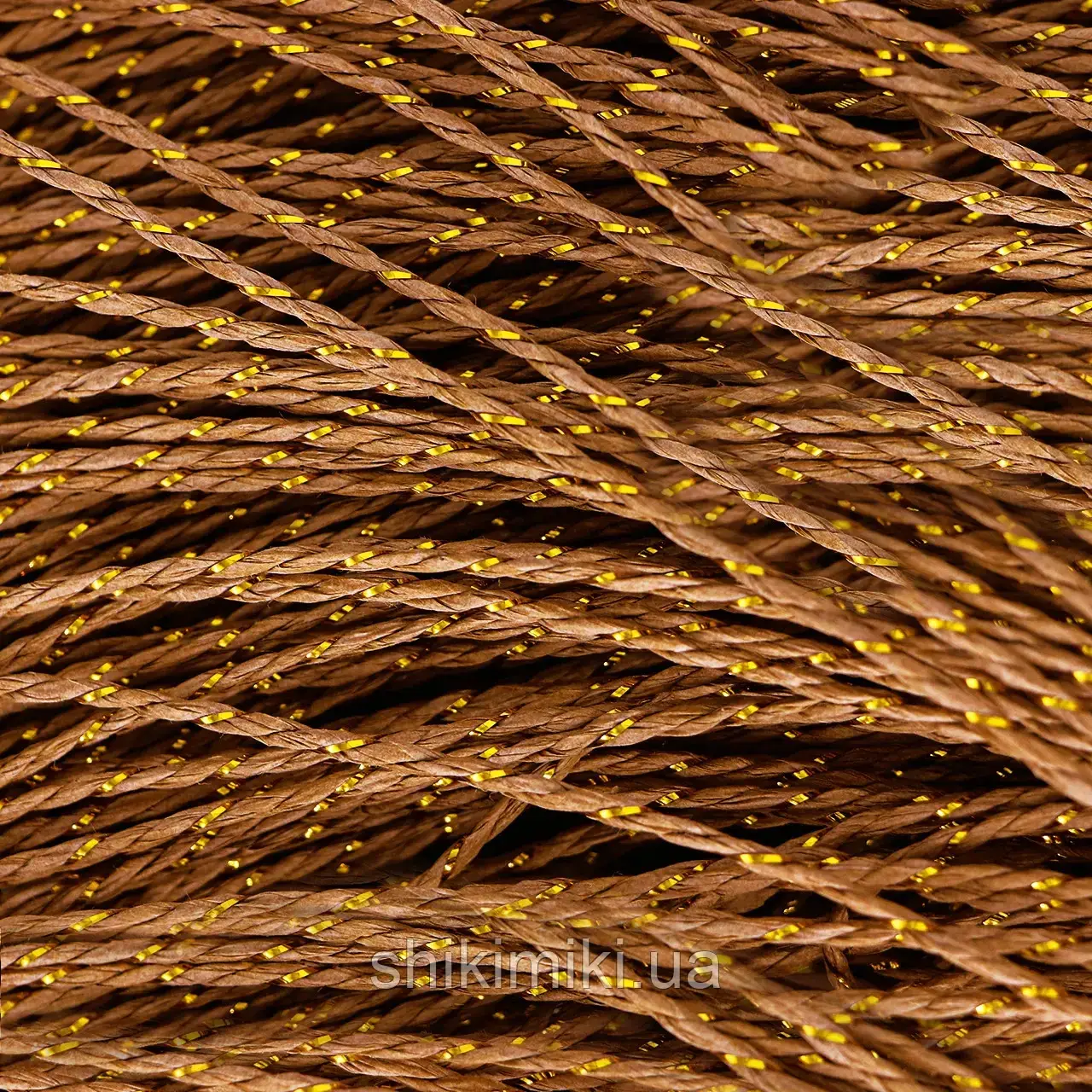 Пряжа Raffia кручена з люрексом, колір Карамельний / SALE