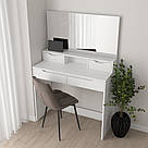 Стіл туалетний з дзеркалом 100 см | Косметичний столик у спальню з ламінованого ДСП з 4 шухлядами, фото 3