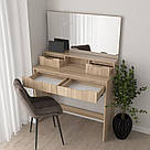 Стіл туалетний з дзеркалом 100 см | Косметичний столик у спальню з ламінованого ДСП з 4 шухлядами, фото 5