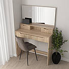 Стіл туалетний з дзеркалом 100 см | Косметичний столик у спальню з ламінованого ДСП з 4 шухлядами, фото 4