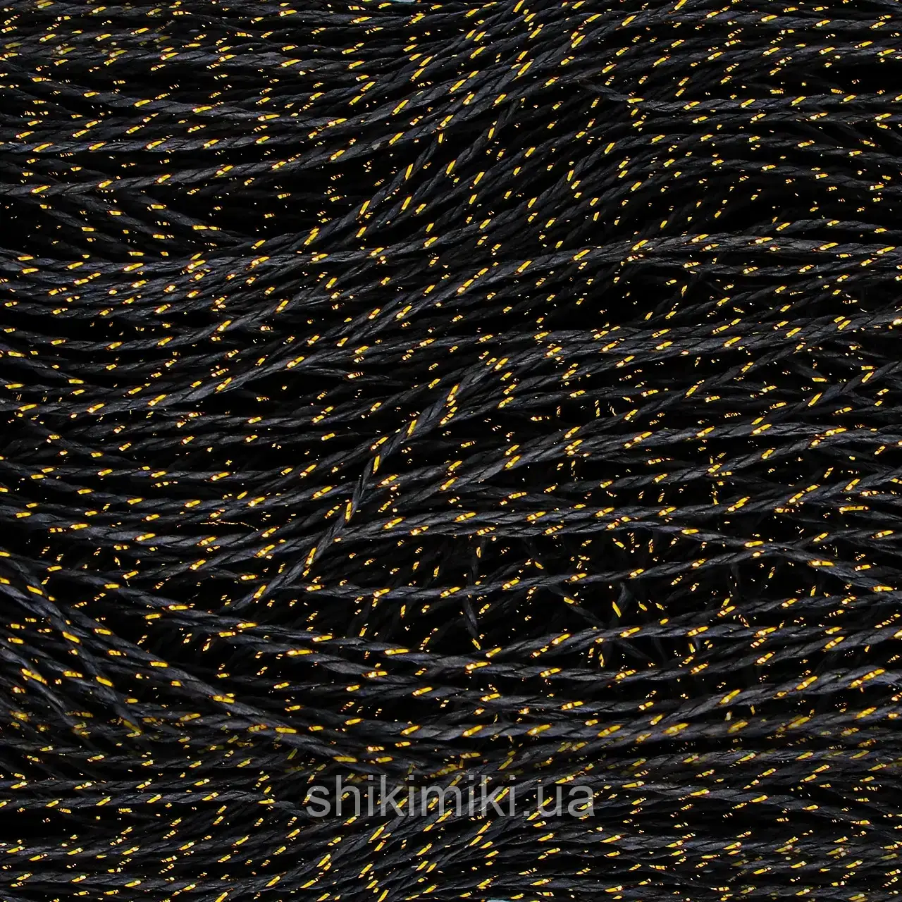 Пряжа Raffia кручена з люрексом, колір Чорний / SALE