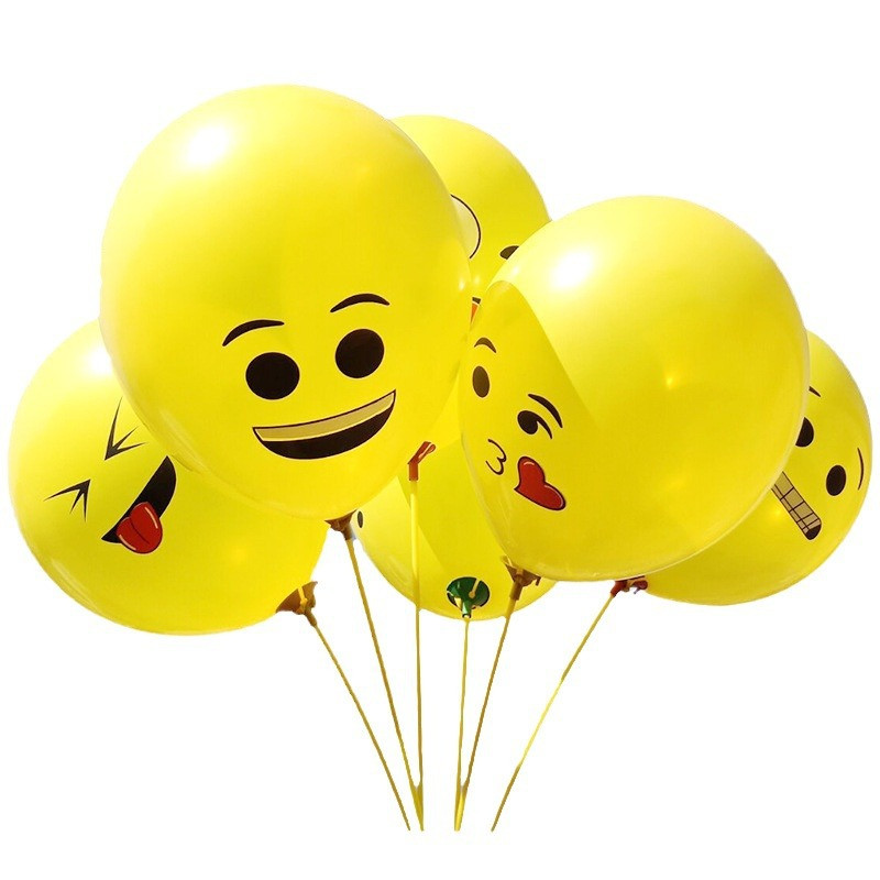 Кульки Смайлики 10 штук жовтий, фото 1