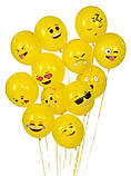 Кульки Смайлики 10 штук жовтий, фото 2