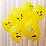Кульки Смайлики 10 штук жовтий, фото 4