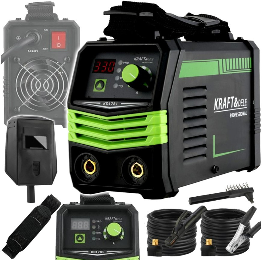 Зварювальний апарат інверторний 330A MMA/TIG/LIFT/VRD 7кВт Kraft&Dele KD1781 Польща