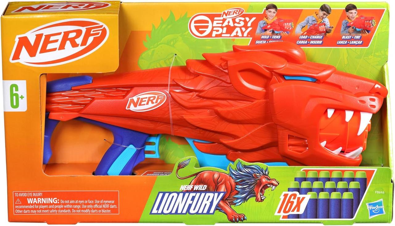 Бластер Hasbro Nerf Junior Wild LionFury Нерф Джуніор Лайонфурі 16 патронів