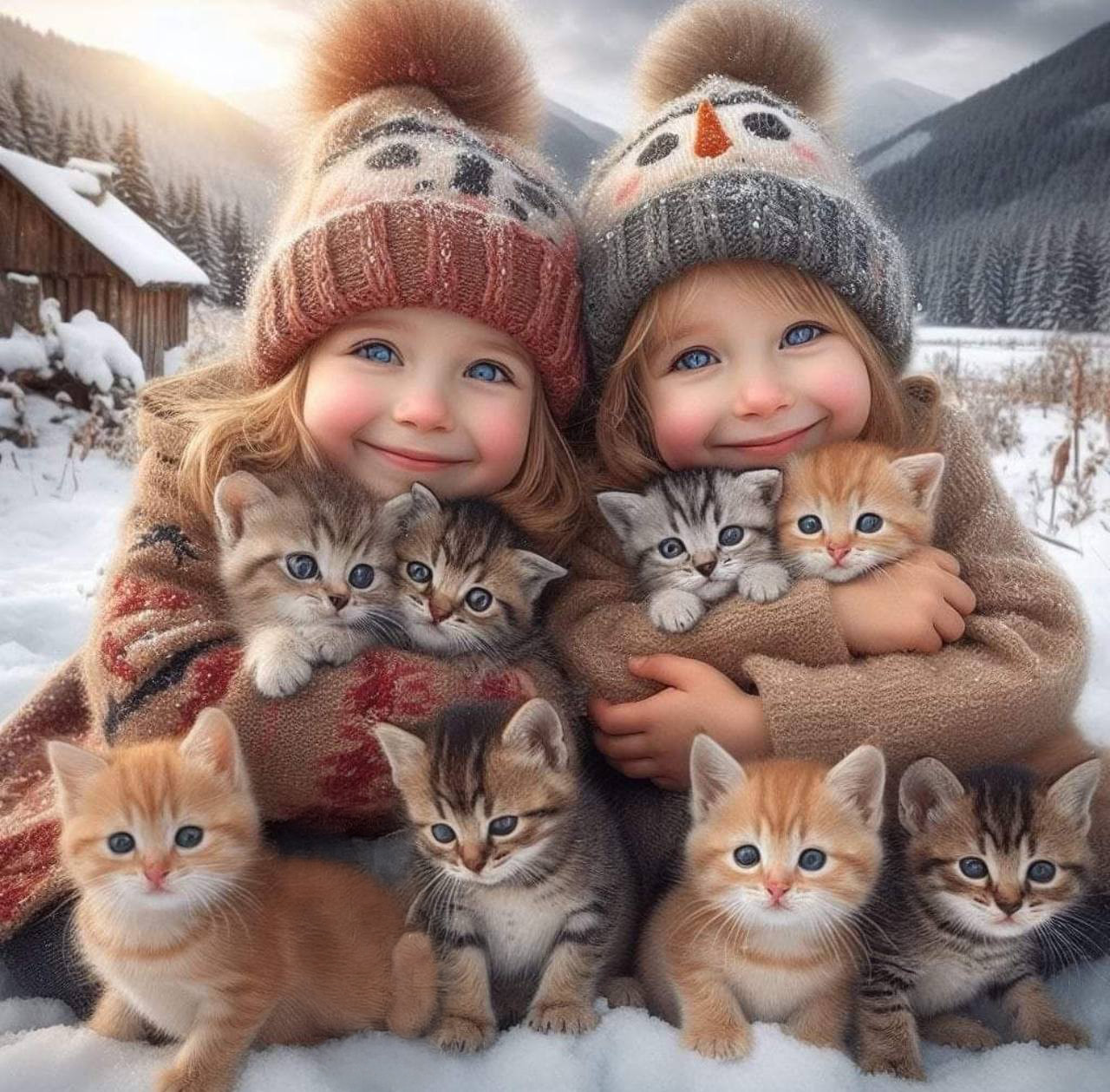 Алмазна мозаїка "Зимові вусики", 20*20см, на рамці, в кор. 21*21*2,5см, ТМ Dreamtoys, фото 1