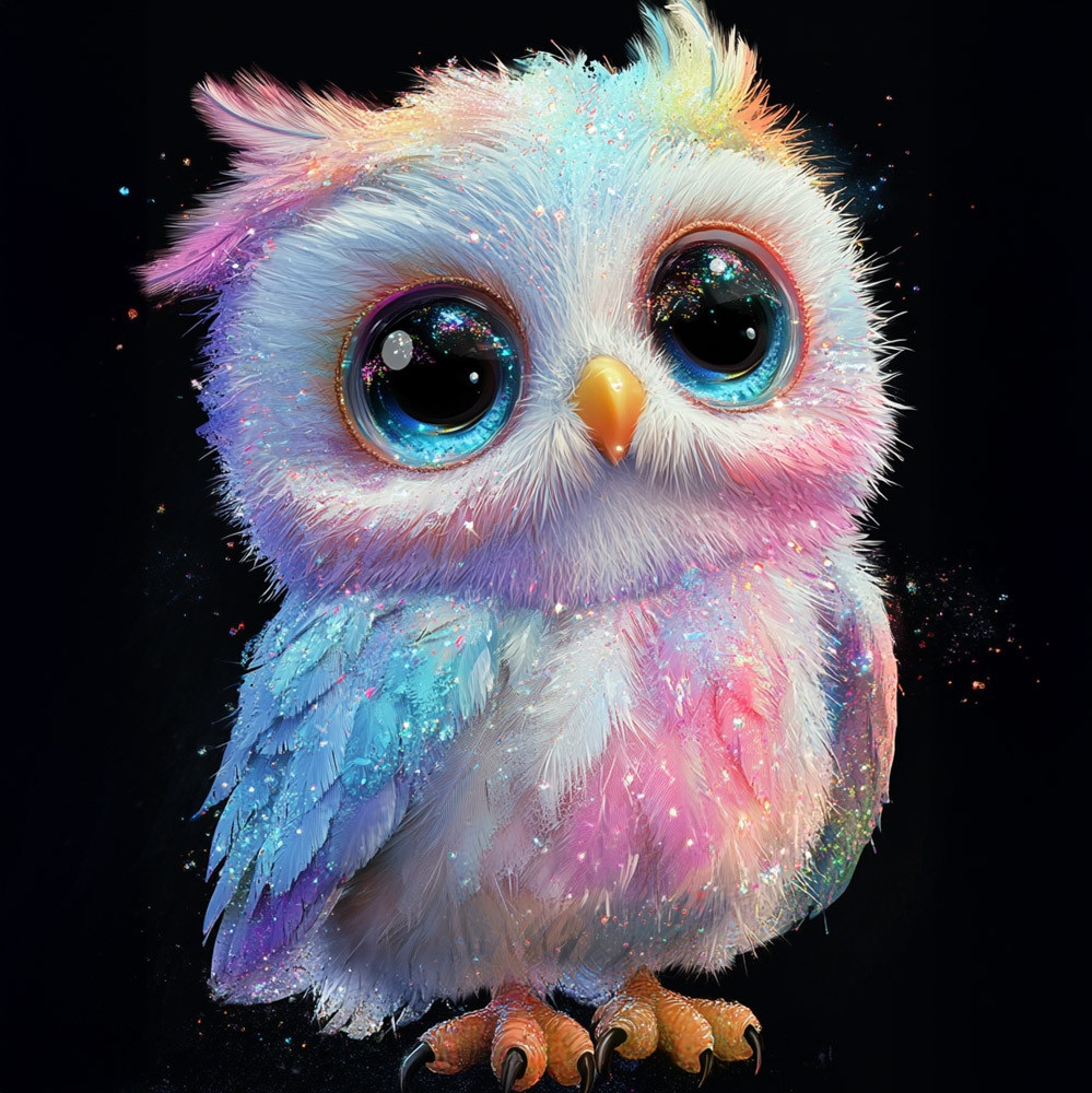 Алмазна мозаїка "Космічна сова", 20*20см, на рамці, в кор. 21*21*2,5см, ТМ Dreamtoys, фото 1