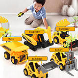 Автомобільний трек Дорожні роботи RESTEQ — 333 деталі, гнучкий гоночний трек з машинкою на батарейці, фото 2