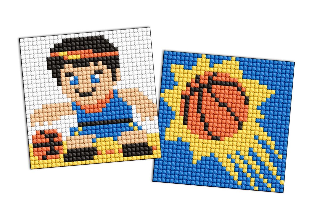 Алмазна мозаїка на самоклеючій основі для дітей "Спорт. Баскетбол" 9*9см, термопакет, ТМ Ідейка, Україна, фото 1