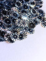 Пайєтки Квіточка срібна 0.8см (10гр ) для декору (+-200шт)