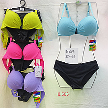 Купальник розмір 38-46 матеріал еластан колір показаний на зображенні в пакованні від 10 шт.