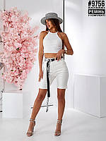 Білі жіночі джинсові шорти №9756