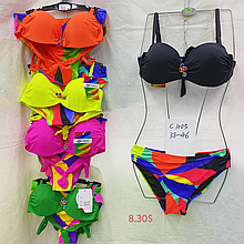 Купальник розмір 38-46 матеріал еластан колір показаний на зображенні в пакованні від 10 шт.