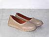 Шкіряні жіночі балетки літні перфорація бежеві, фото 3