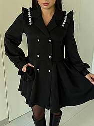 Жіноча сукня-піджак; Колір: чорний; Розмір: 42-46, 48-52;