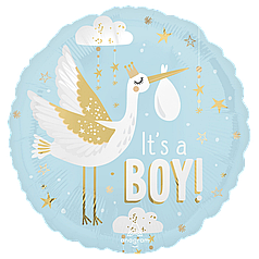 АН057 ANAGRAM-АН Коло 18" It's a Boy - лелека на блакитному (УП)