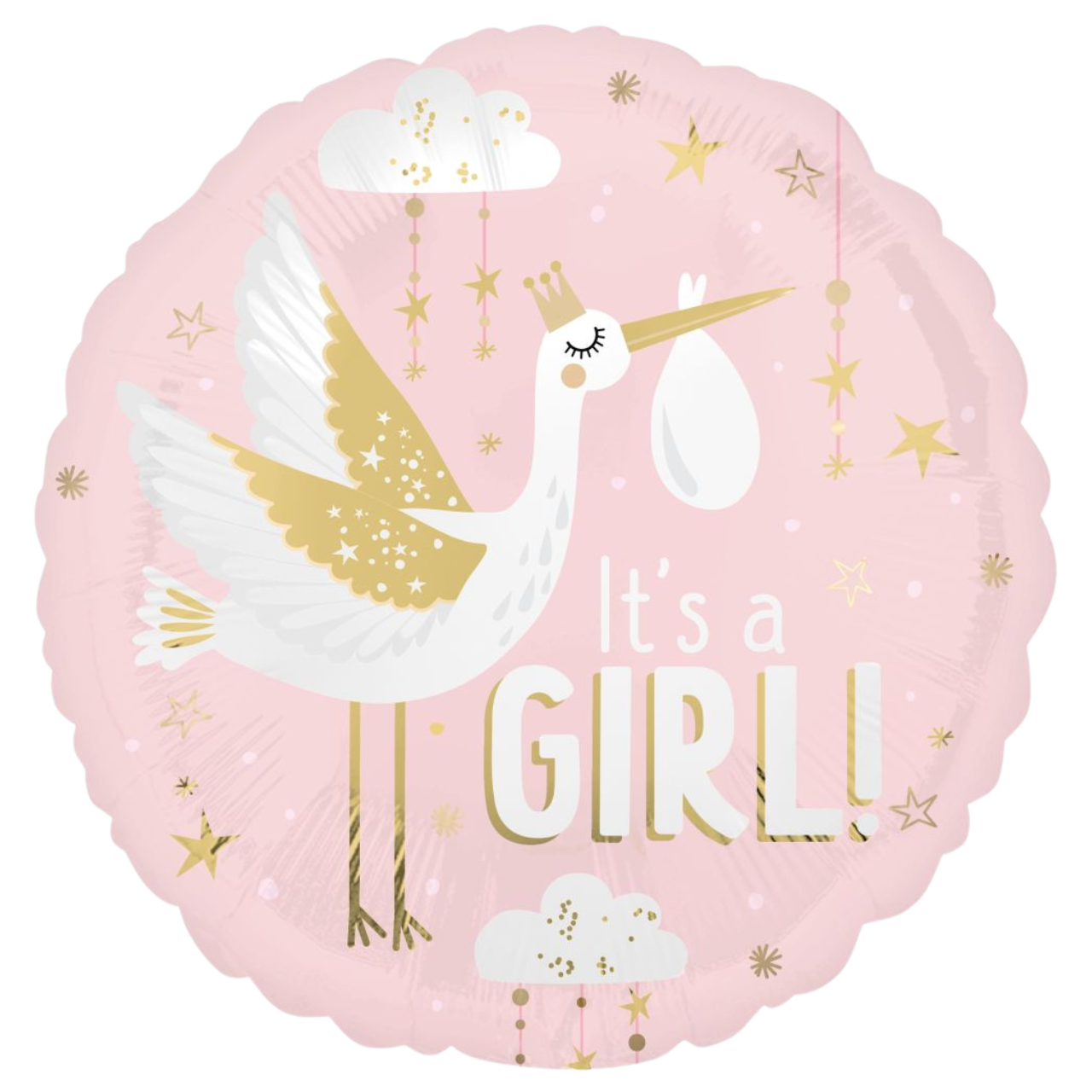 АН056 ANAGRAM-АН Коло 18" It's a Girl - лелека на рожевому (УП)